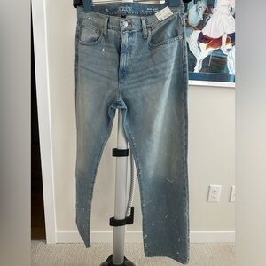JCrew Slouchy Straight Jean with Splatter